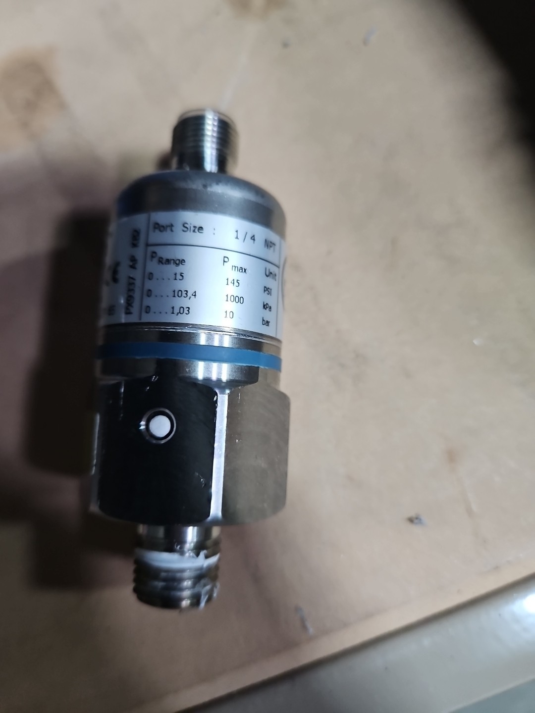 PROSENSE PTD25-10-0015H Pressure Sensor – 1/4″ NPT, 0-10v, 16-32vdc, 0-15psi