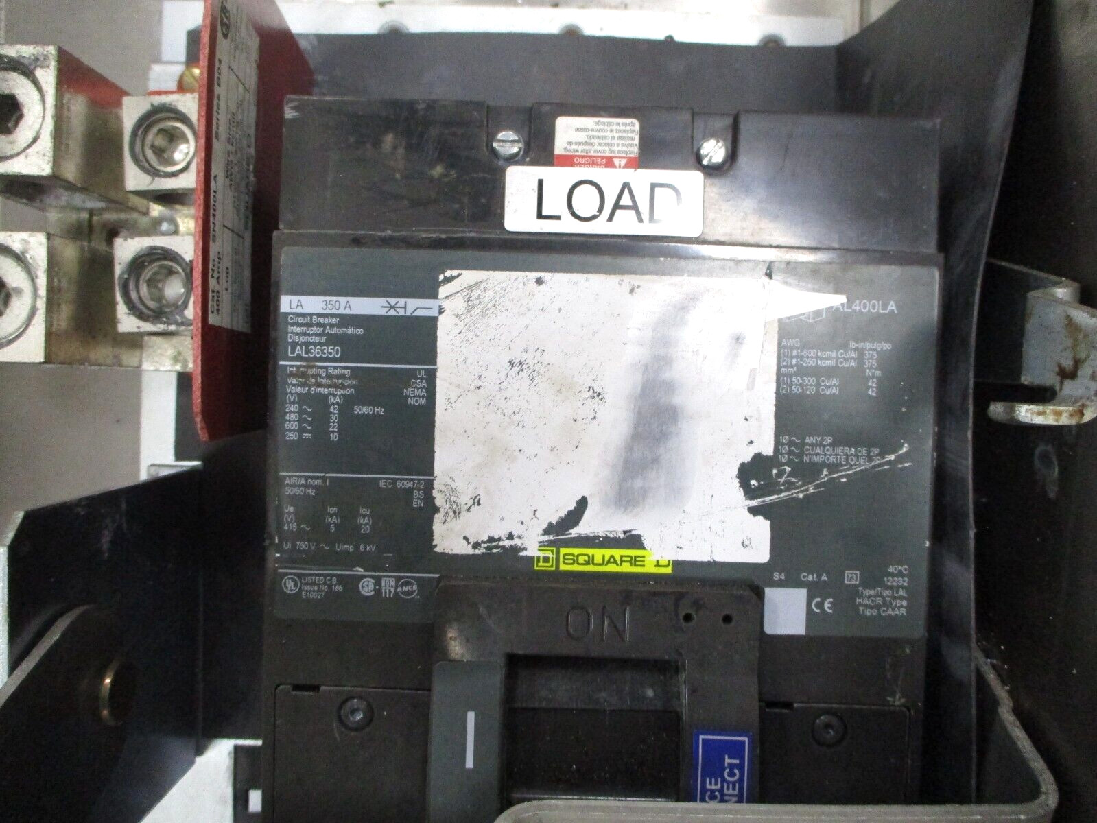 Square D LAL36350 Enclosed Circuit Breaker Interrupter 350A A8490AB