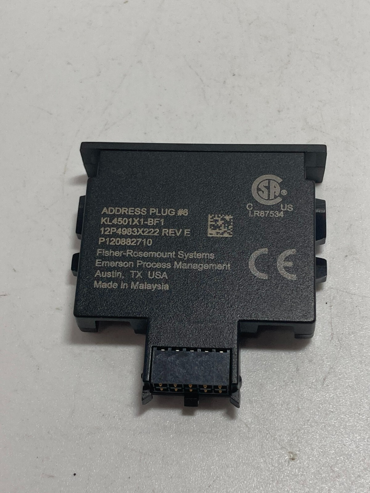 EMERSON KL4501X1-BF1 ADDRESS PLUG #6 POWER RATING +6.3VDC @ 2MA NNB