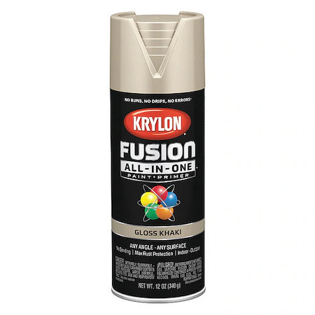 Krylon K02713007 Rust Preventative Spray Paint, Khaki, Gloss, Solvent, 12 Oz