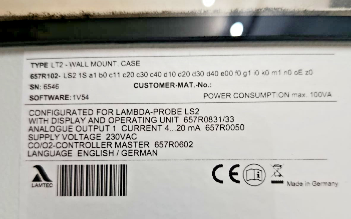 LAMTEC LT2 657R102-LS2 Burner Controller Lambda Control Unit Panel Mounted