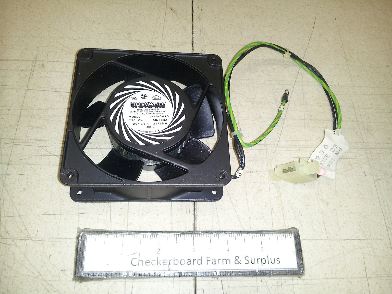 NOS Howard Fan Assembly 3-15-3470 230V 50/60Hz 25/19W .20/.14A 1644045 IBM