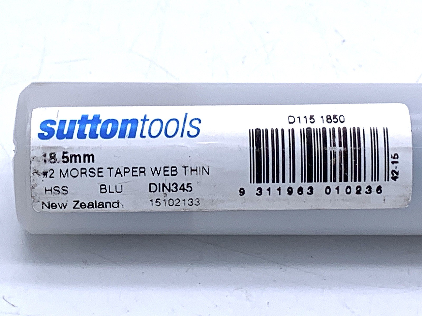 Sutton D115 18.5mm Number 2 Morse Taper Shank Drill Bit HSS D1151850