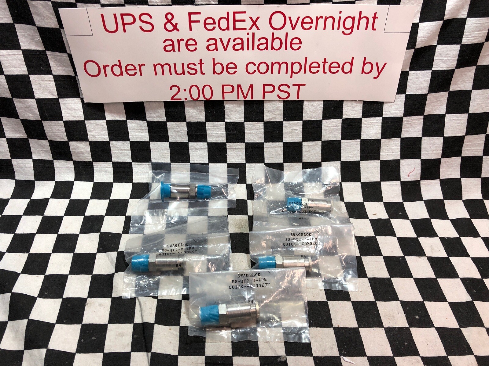 5x Swagelok Quick Connect 1/4” NPT, SS-QT2-D-4PM, SSQT2D4PM, SHIPSAMEDAY#122KB