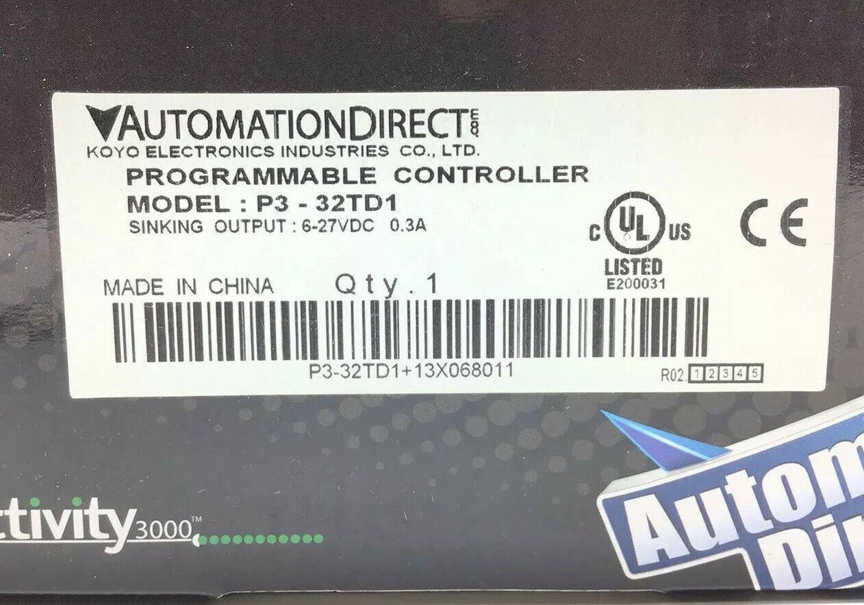 NEW AUTOMATION DIRECT P3-32TD1 SINKING OUTPUT 6-27 VDC *SEALED* PRODUCTIVITY3000