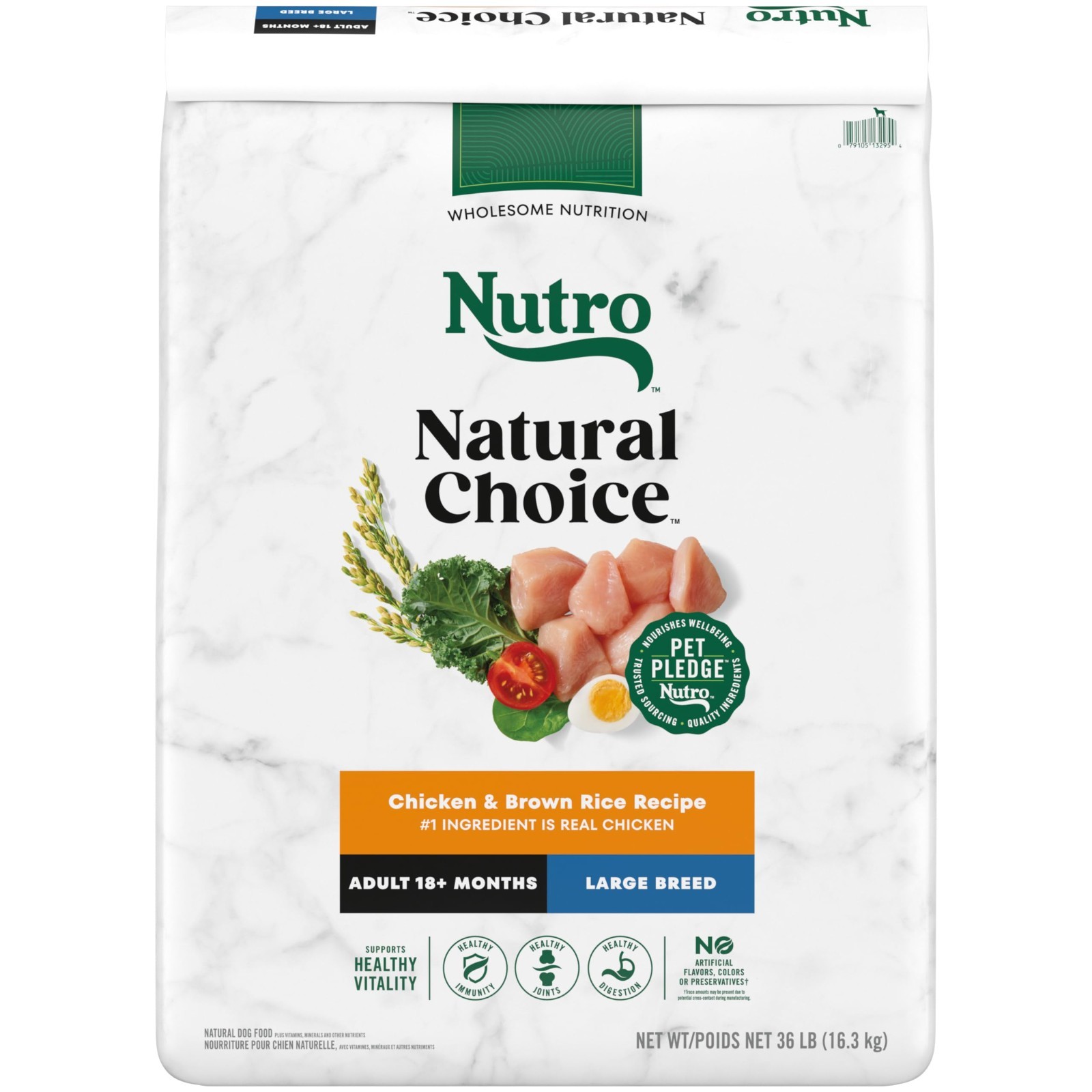 Nutro Natural Choice Adult Large Breed Dry Dog Food, Chicken and Brown Rice,36lb