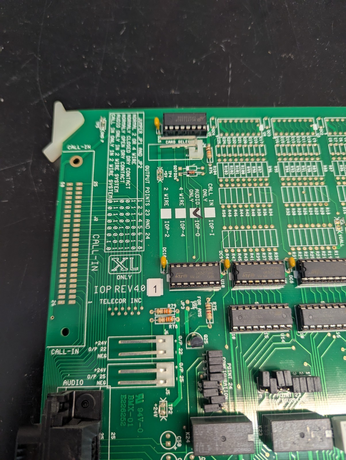 Telecor IOP-0 Rev 4.0 Audio Only Module Communications Board XL Only Series