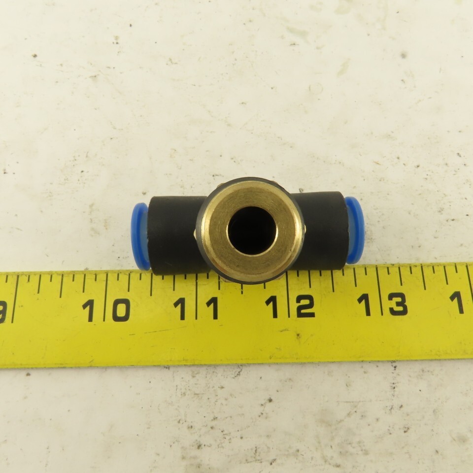 SMC 1/2NPT x 12mm x 12mm Tube Push To Connect Branch Tee Lot Of 4