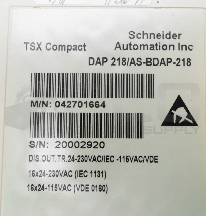 SCHNEIDER AUTOMATION DAP218/AS-BDAP-218 OUTPUT MODULE 24-230VAC