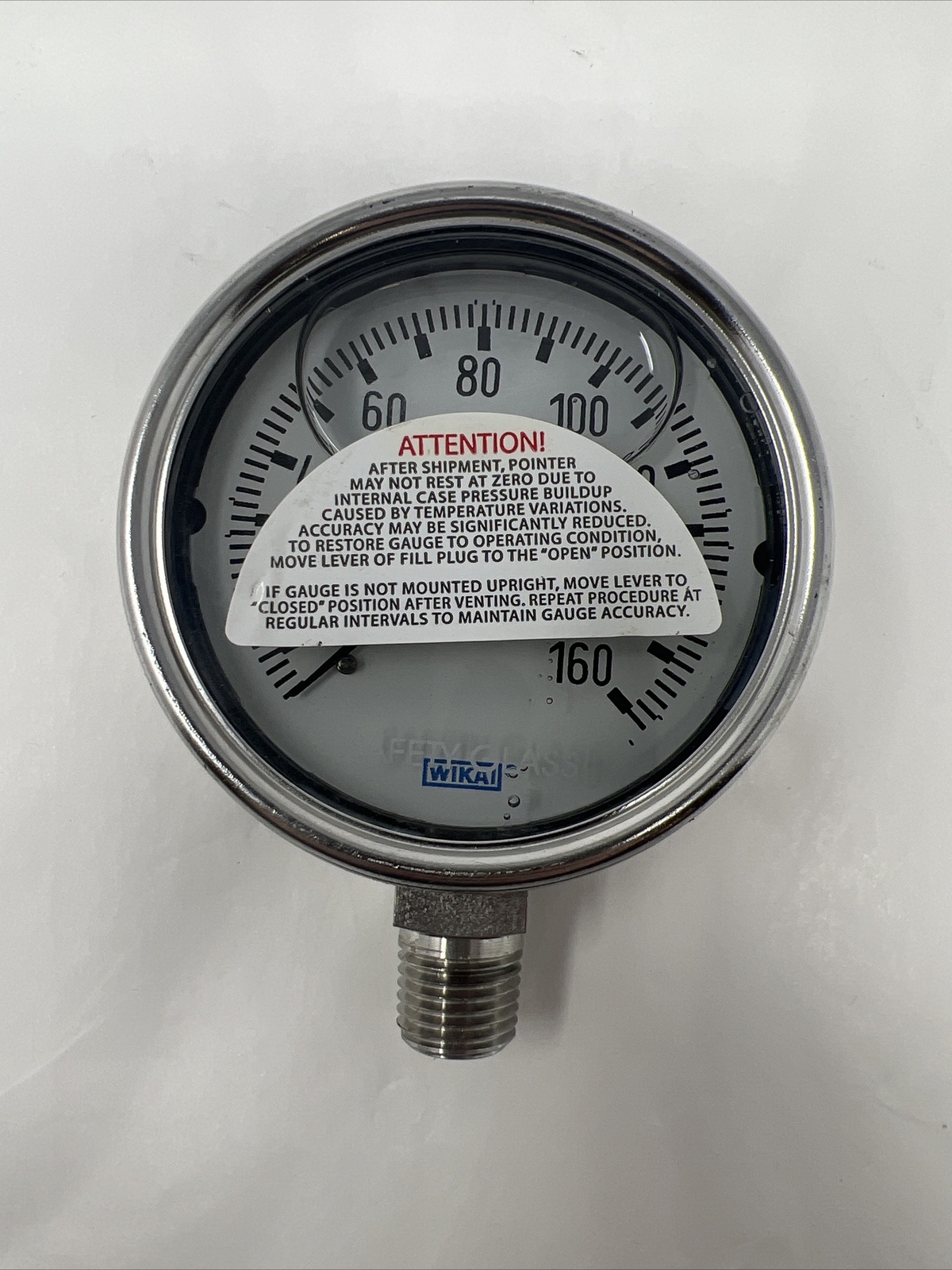 WIKA 316 SS TUBE AND CONNECTION 0-160 PSI PRESSURE GUAGE