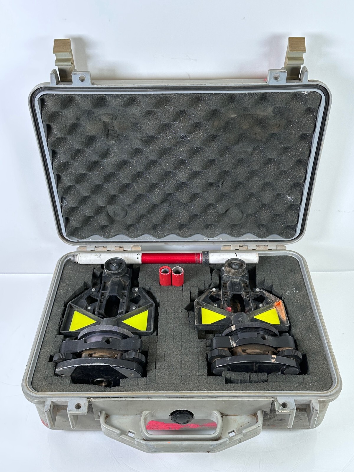 Geodimeter Prism Holder Target Pair Wild Tribrach, w/ Case