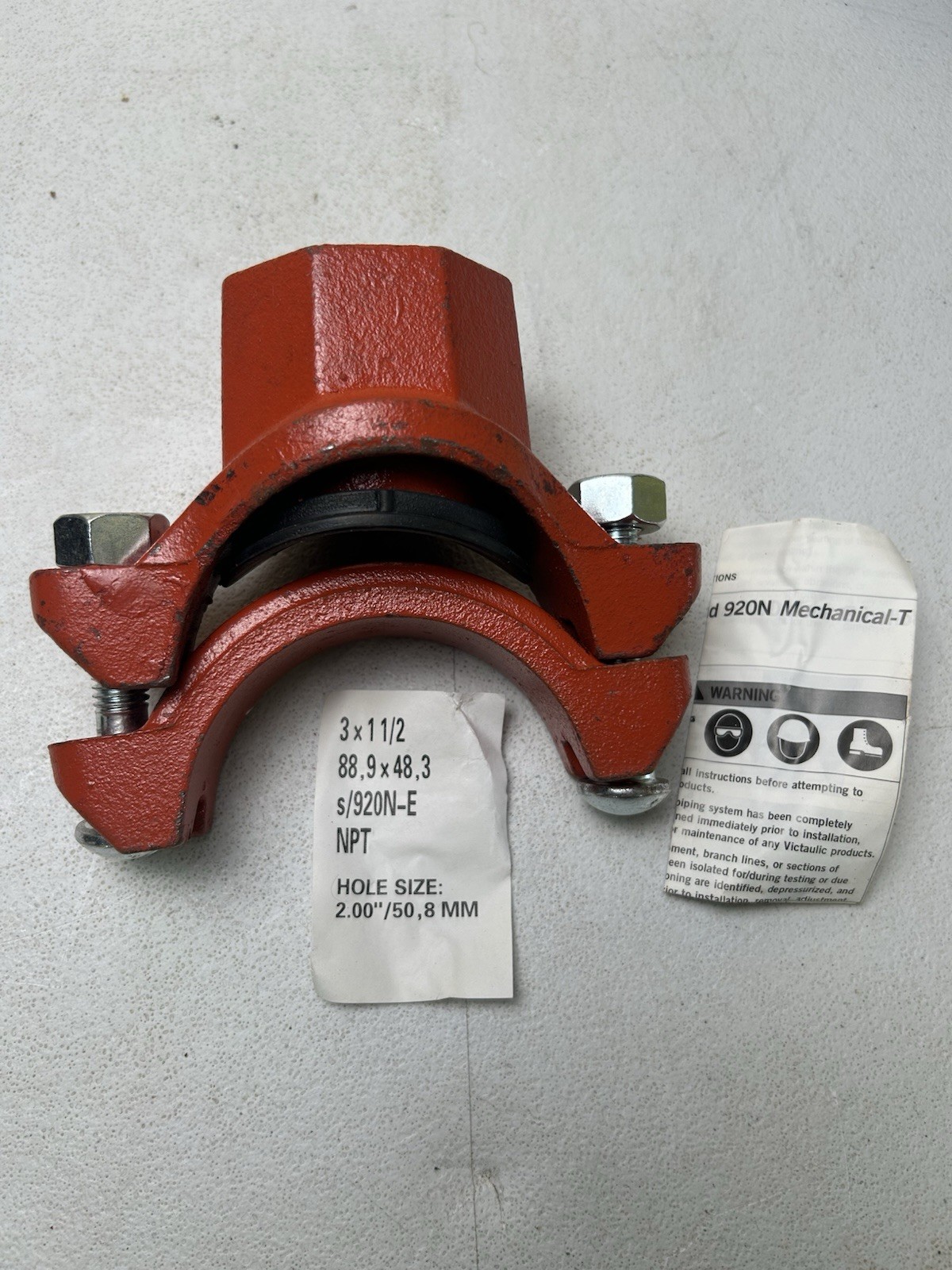 Victaulic S/920N-E, Mechanical-T Bolted Branch Outlet, 3 X 1-1/2”