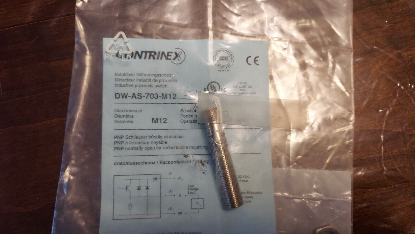 New Contrinex DW-AS-703-M12 Inductive Proximity Switch