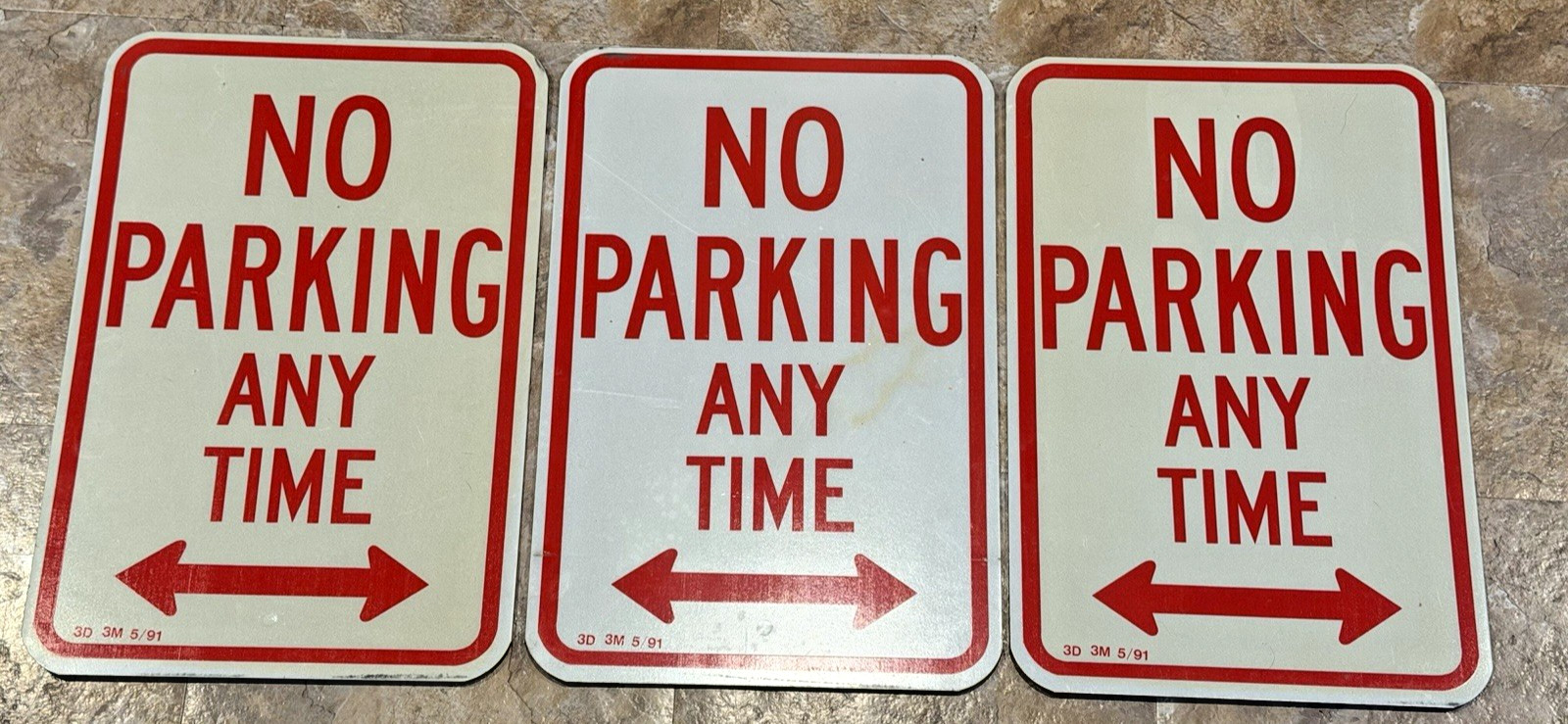 Reflective NO PARKING ANY TIME 18″ x 12″ Metal Sign (Pack of 3)