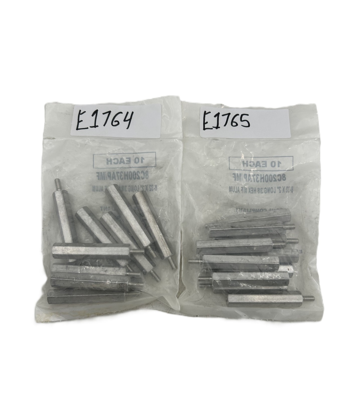 WJ Roberts 8C200H37AP/MF 8-32×2″ Long 3/8 Hex M/F Aluminum – Lot of 10