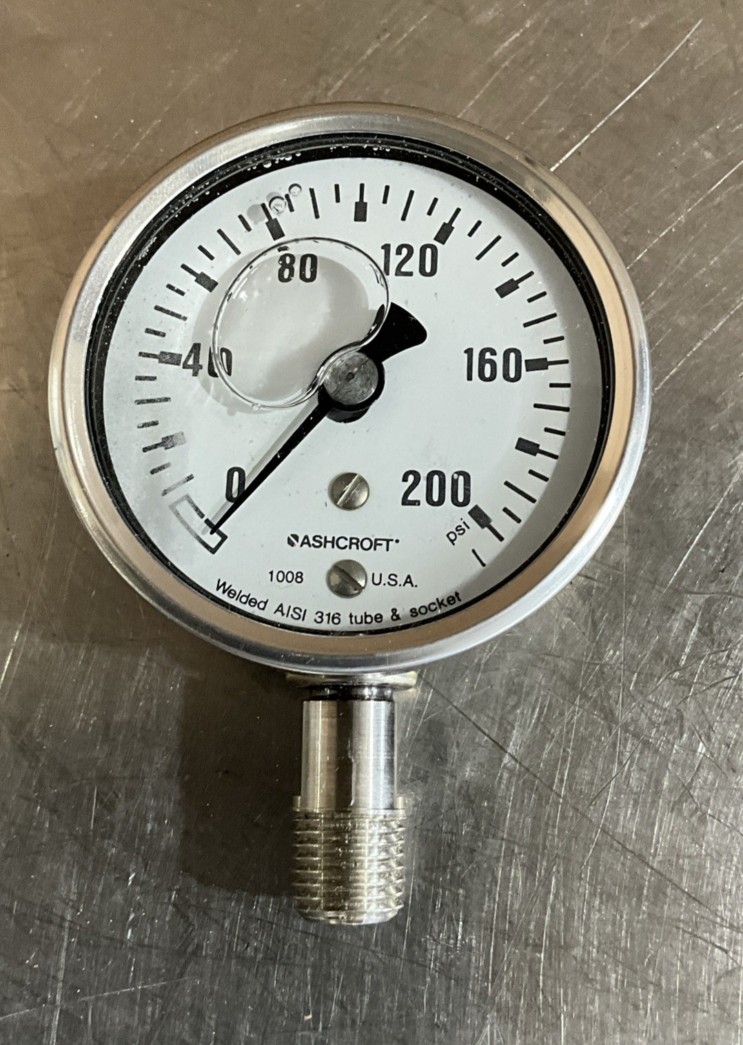 Ashcroft Gauge 200 Psi 1008 Welded AISI 316 Tube & Socket