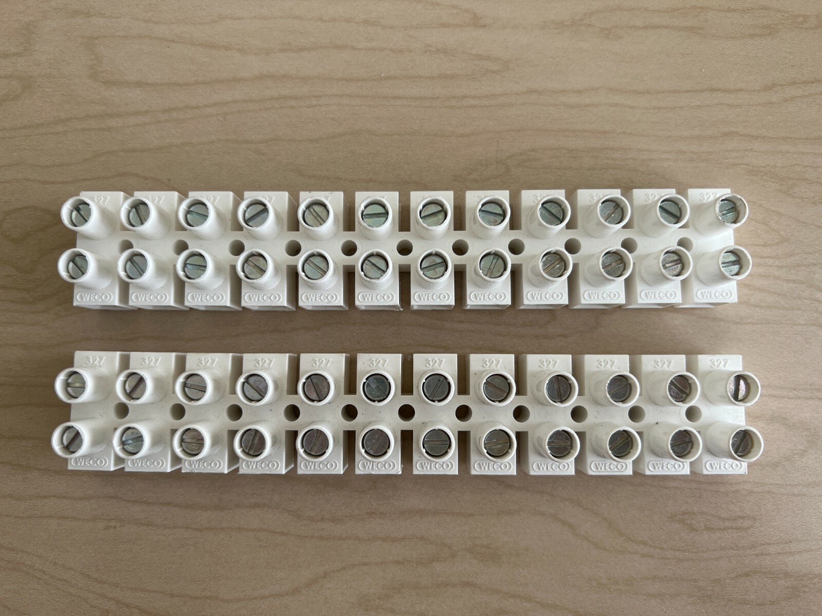 Lot of 2 x 12 Position Weco Terminal Blocks 750V 327-FU-HDS/03