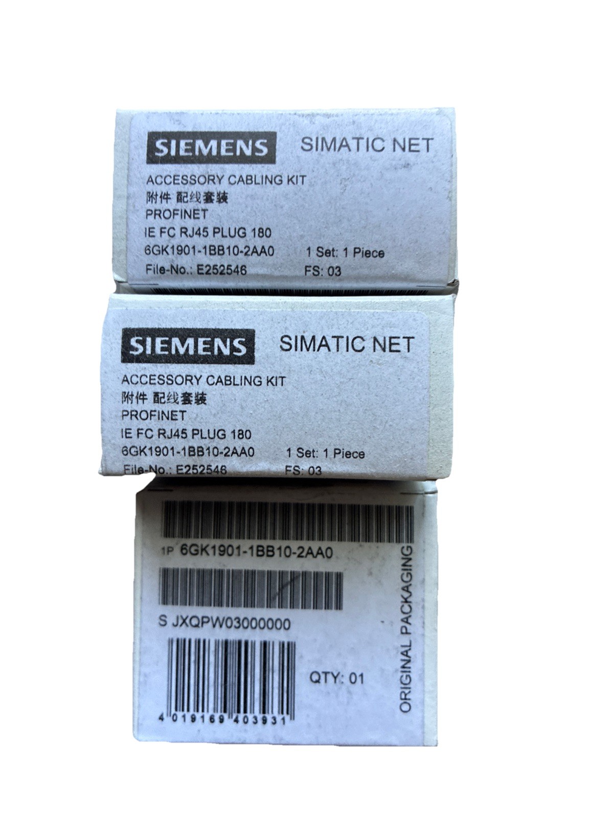NEW SEALED LOT OF 3 SIEMENS 6GK1901-1BB10-2AA0 IE FC RJ45 PLUG 180 CABLING KIT