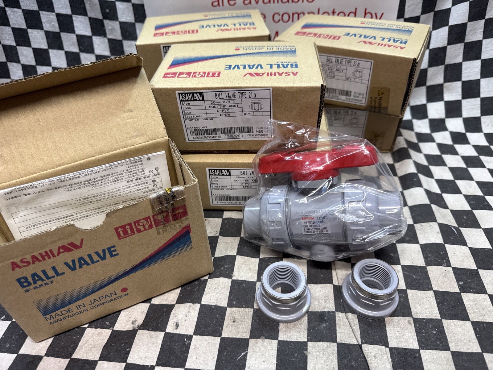 x7 ASAHI AA1609007, BALL VALVE TYPE 21, 3/4″ (20mm) SOC/THD ANSI, C-PVC, EPDM,