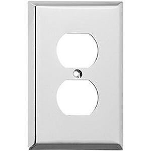 Mulberry 97101 Single Gang Stainless Steel Duplex Receptacle Plate