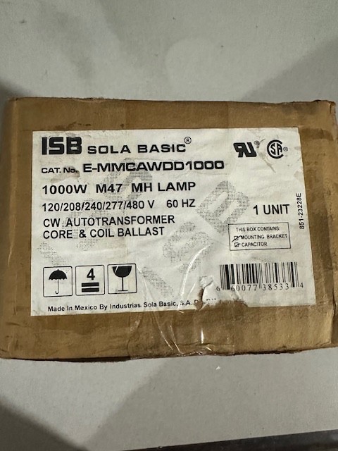NEW SOLA BASIC (E-MMCAWDD1000) CORE & COIL BALLAST 60HZ 1000W