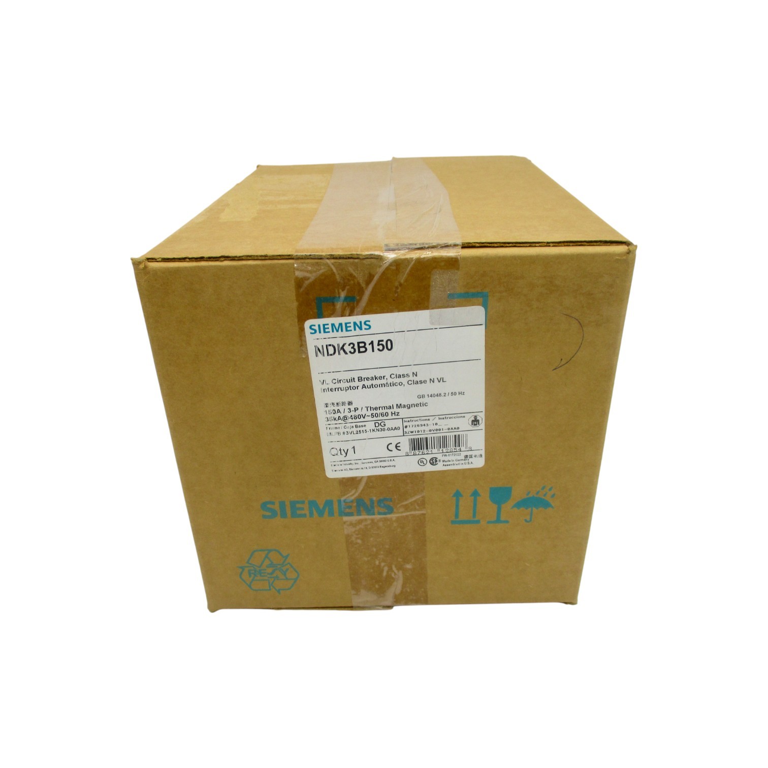 SIEMENS NDK3B150 3VL2515-1KN30-0AA0 480V 150A NSFS