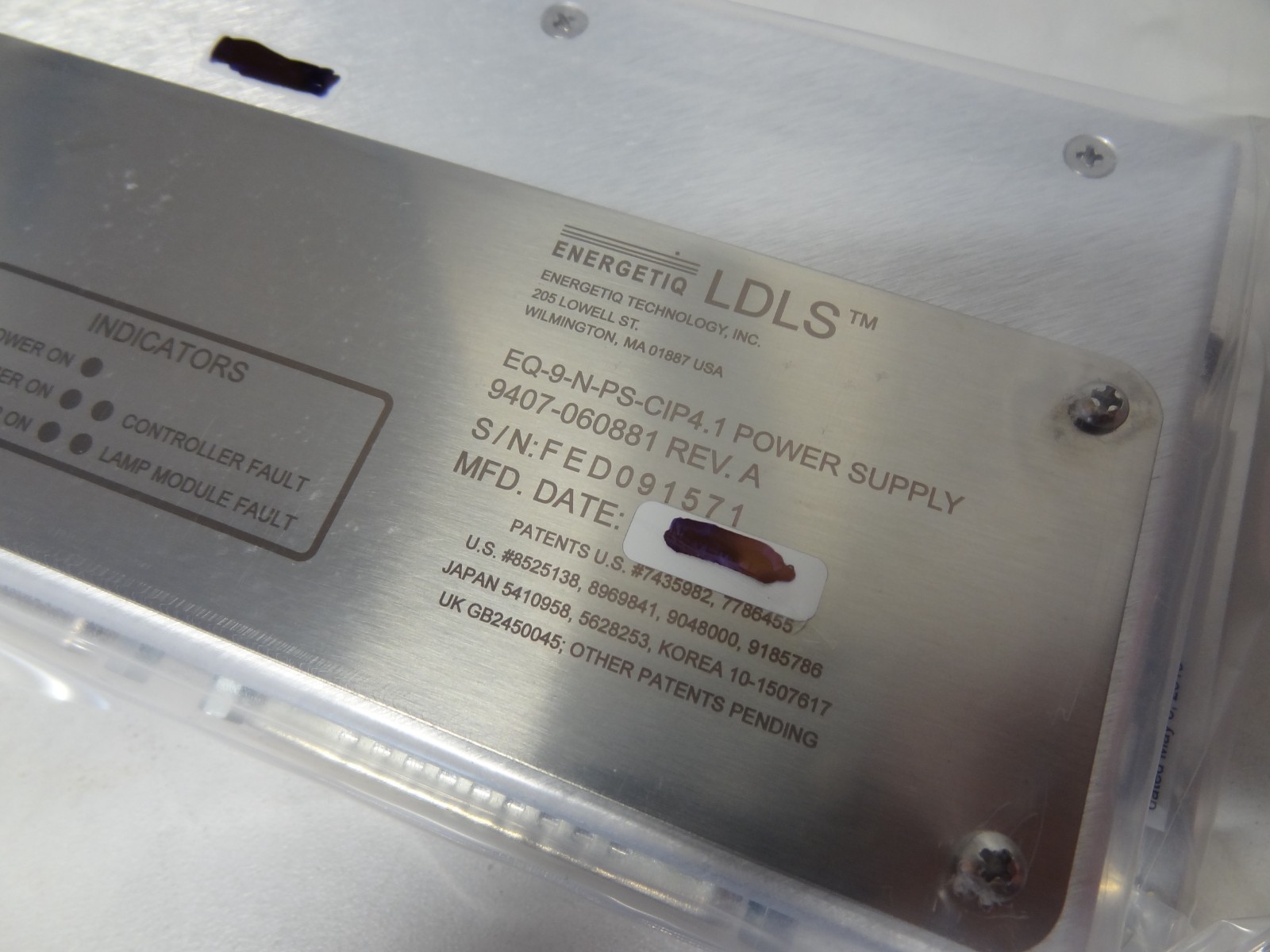 Energetiq LDLS EQ-9-N-PS-CIP4.1 Power Supply w/ Cable #L245