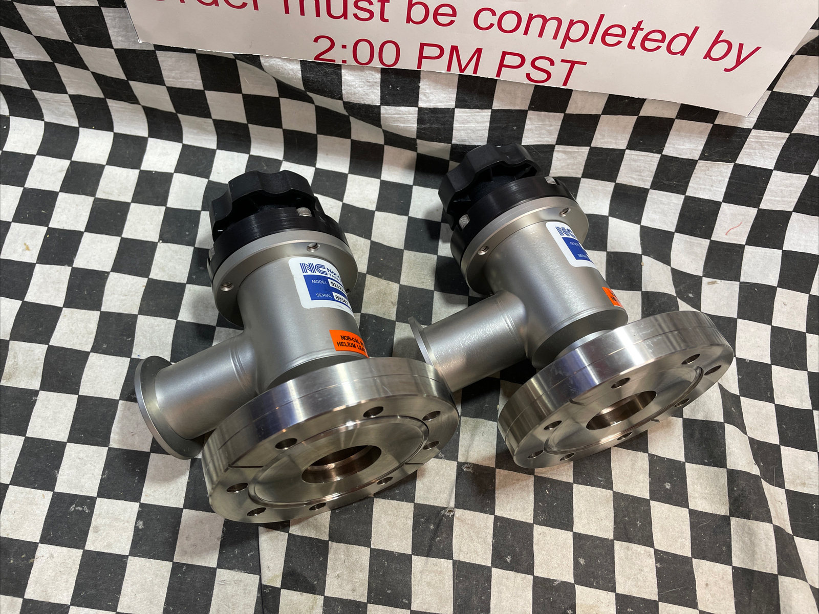NOR-CAL VACUUM Angle MANUAL VALVE, CF 4-5/8 x NW40, 911223-1, 9112231, LOT OF 2