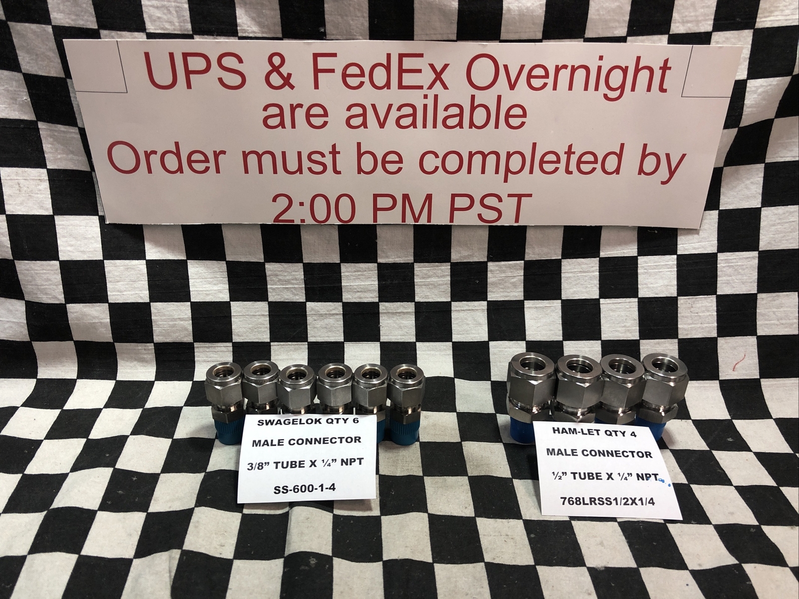 HAM-LET/SWAGELOK 768LRSS1/2X1/4 & SS-600-1-4, LOT OF 10, SHIPSAMEDAY#1605V26