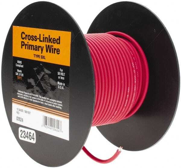 EastPenn 23464 12 AWG Automotive Cross-Linked Polyethylene Wire 100′ Long, Red