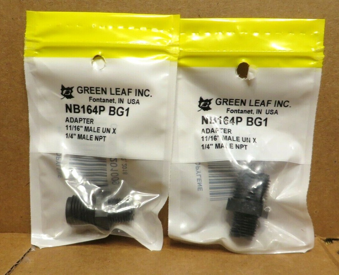 Green Leaf Poly Nipple Adapter 1/4″ Male to 11/16″ Male NB164P BG1 (2 pieces)