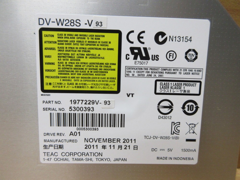 Teac 1977229V-93 SATA Slim Internal Drive DV-W28S-V93