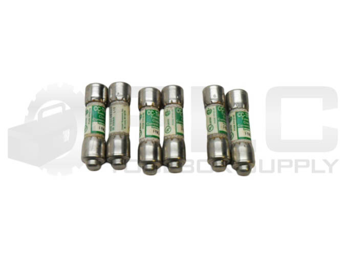 LOT OF 6 BUSSMANN FNQ-R-5 CC-TRON TIME DELAY FUSE 5A 600VAC