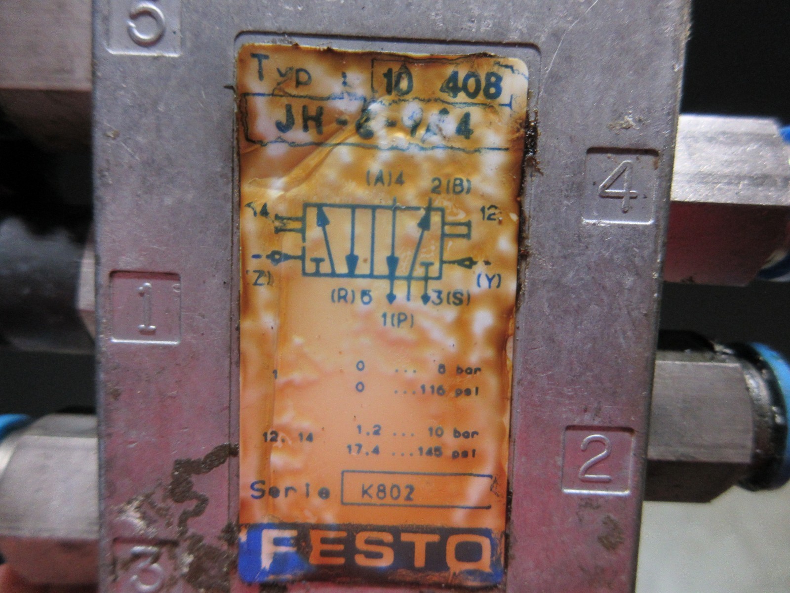 FESTO VALVE UNIT 10 408 JH-5-1/4 K902 CNC EDM 10408 CHIRON FZ22-W