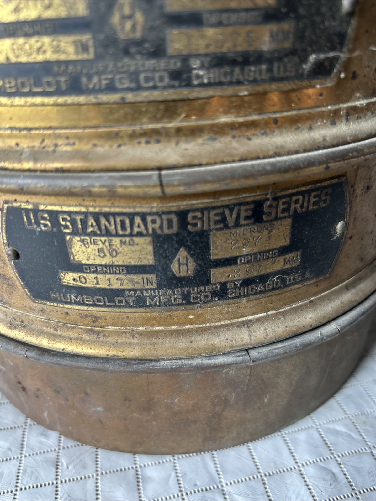 Vintage USA Standard (5) Testing Sieves Brass/steel With bottom And Top