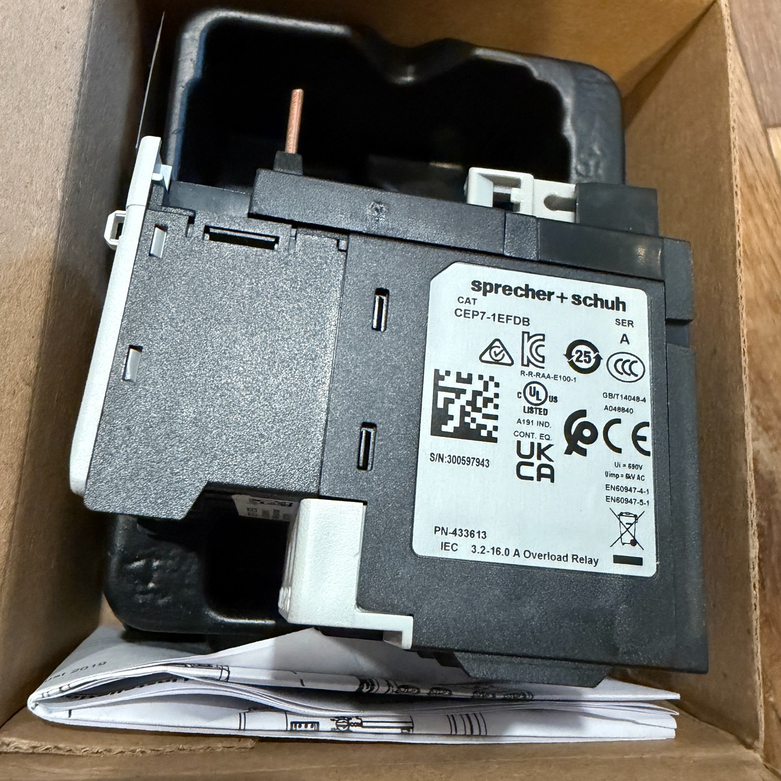Sprecher + Schuh Overload Relay CEP7-1EFDB New in Box
