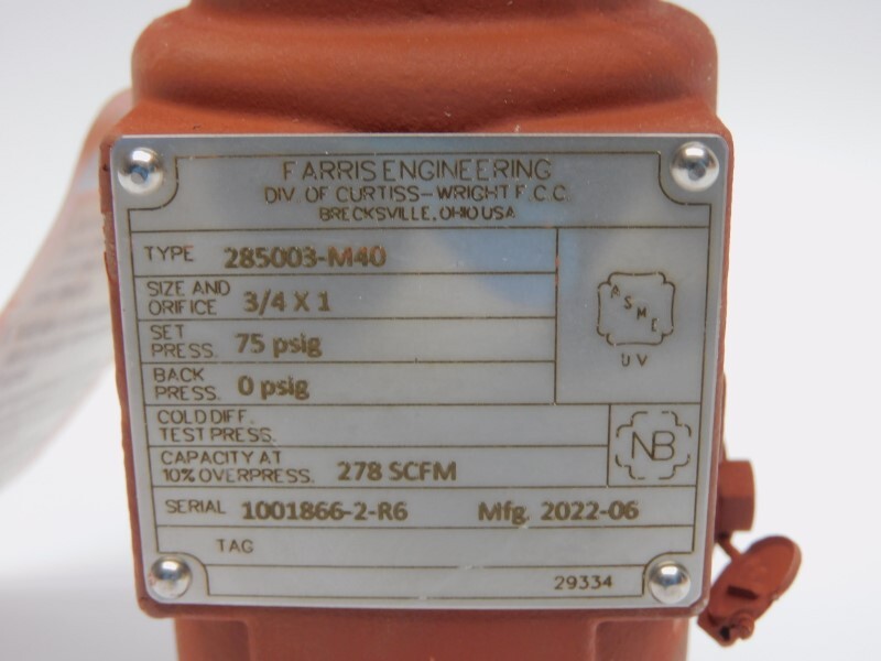 FARRIS ENGINEERING 285003-M40 75PSI 3/4″X1″ NSNP