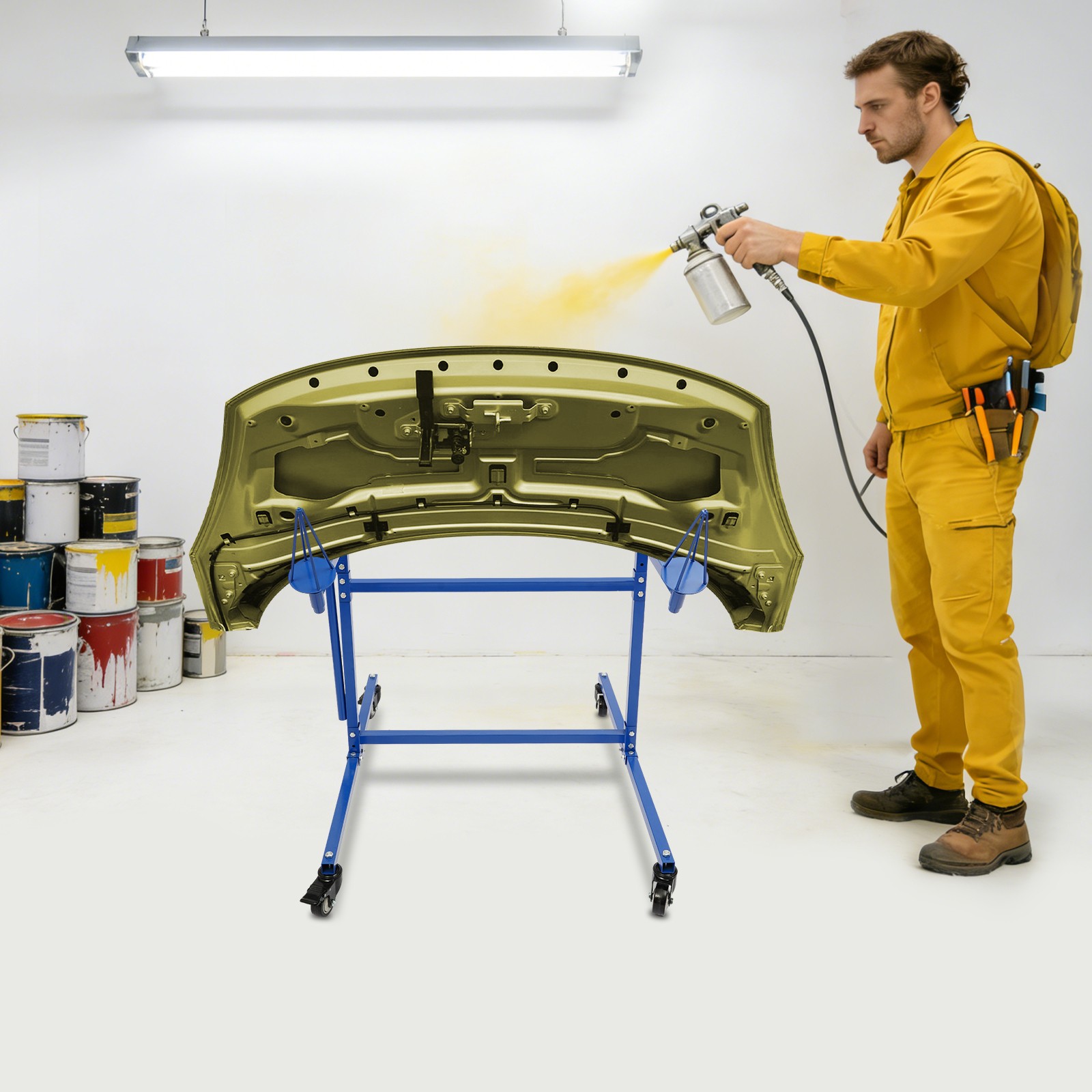Wheel Paint Stand Rack Tilted Wheel Placement Rim Painting Rack For Auto Repair