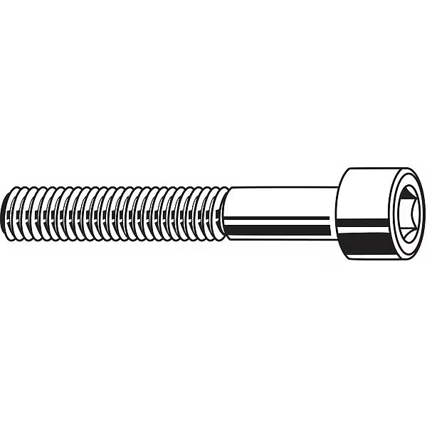 M8-1.25 Socket Head Cap Screw, Socket, Plain 316 Stainless Steel, 40 mm Length,