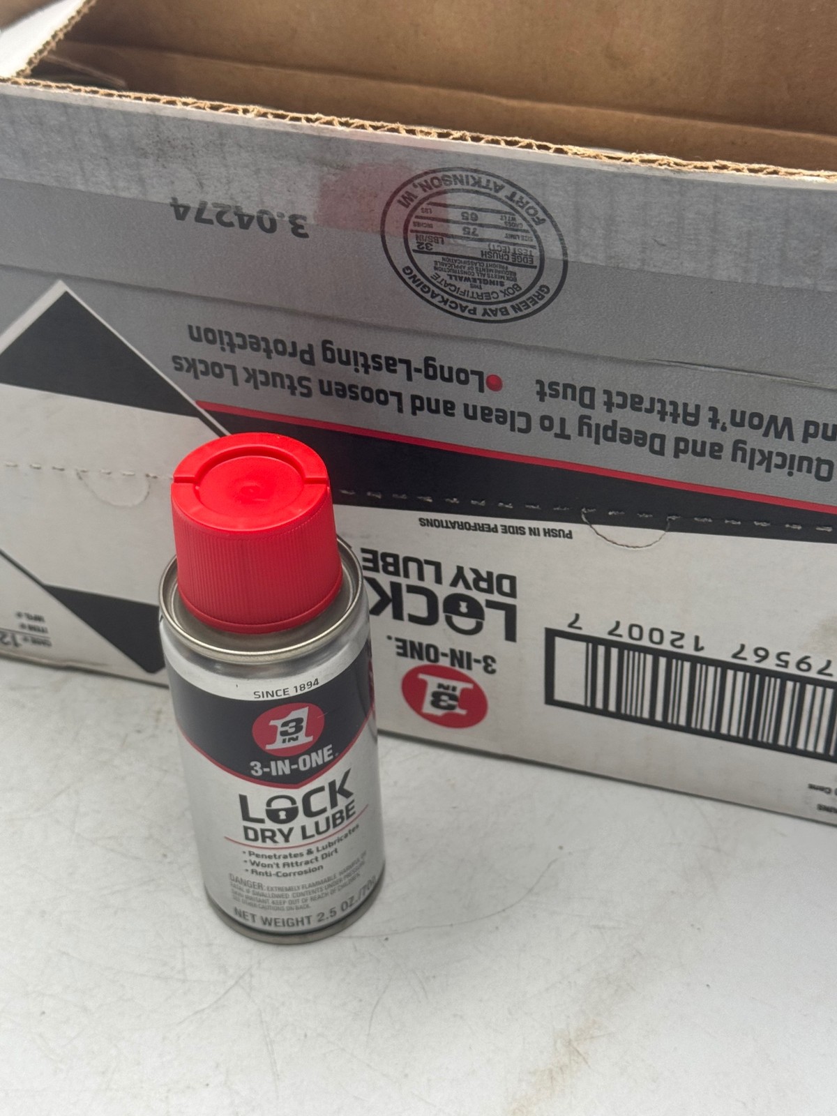 3-IN-ONE 120077 Lock Dry Lube 2.5oz Aerosol Penetrates-Case of 12