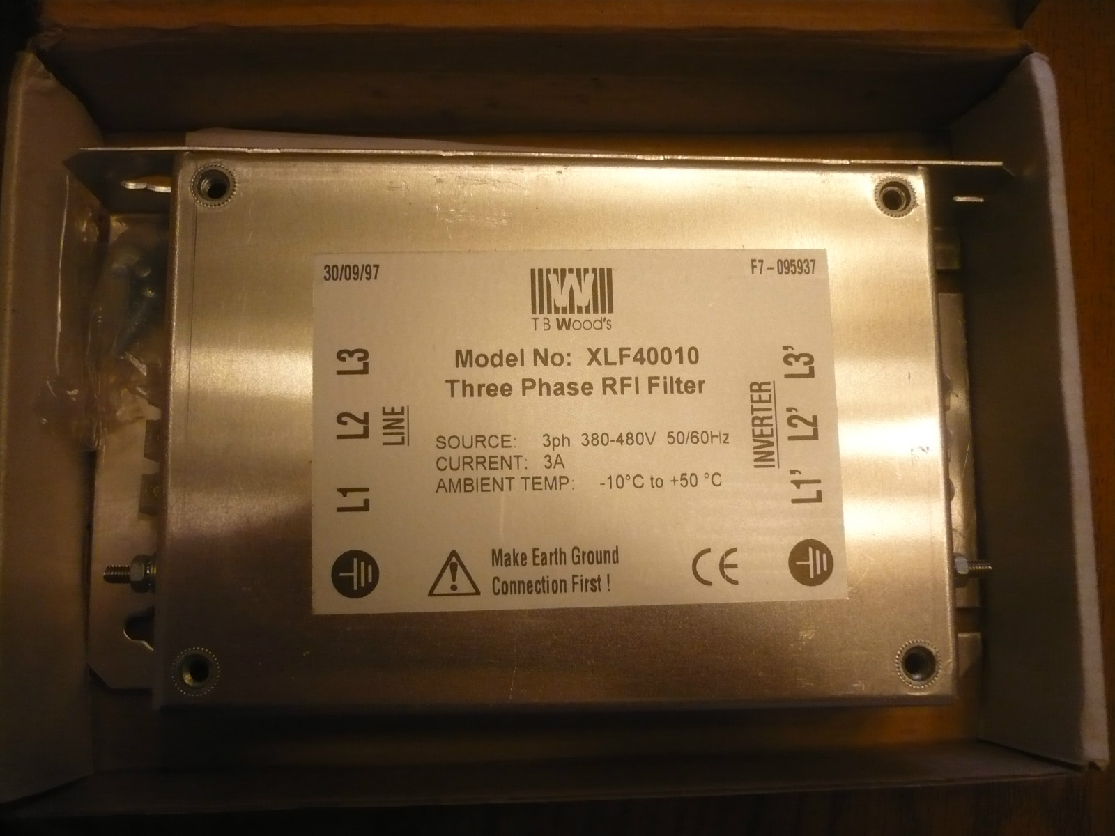 New TB Woods XLF-4001-0H DRIVE FLTR-XFC-CE 460V 3PH 3AIP20