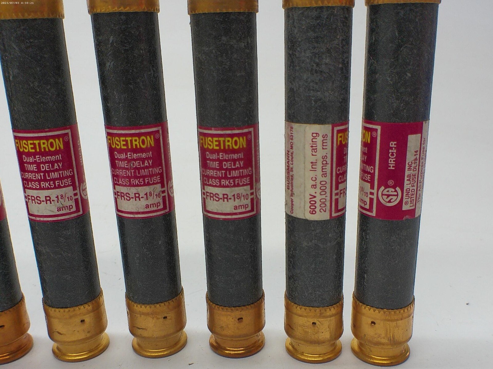 FUSETRON FRS-R-1-8/10 FUSE PINK LOT OF 7 NSNP