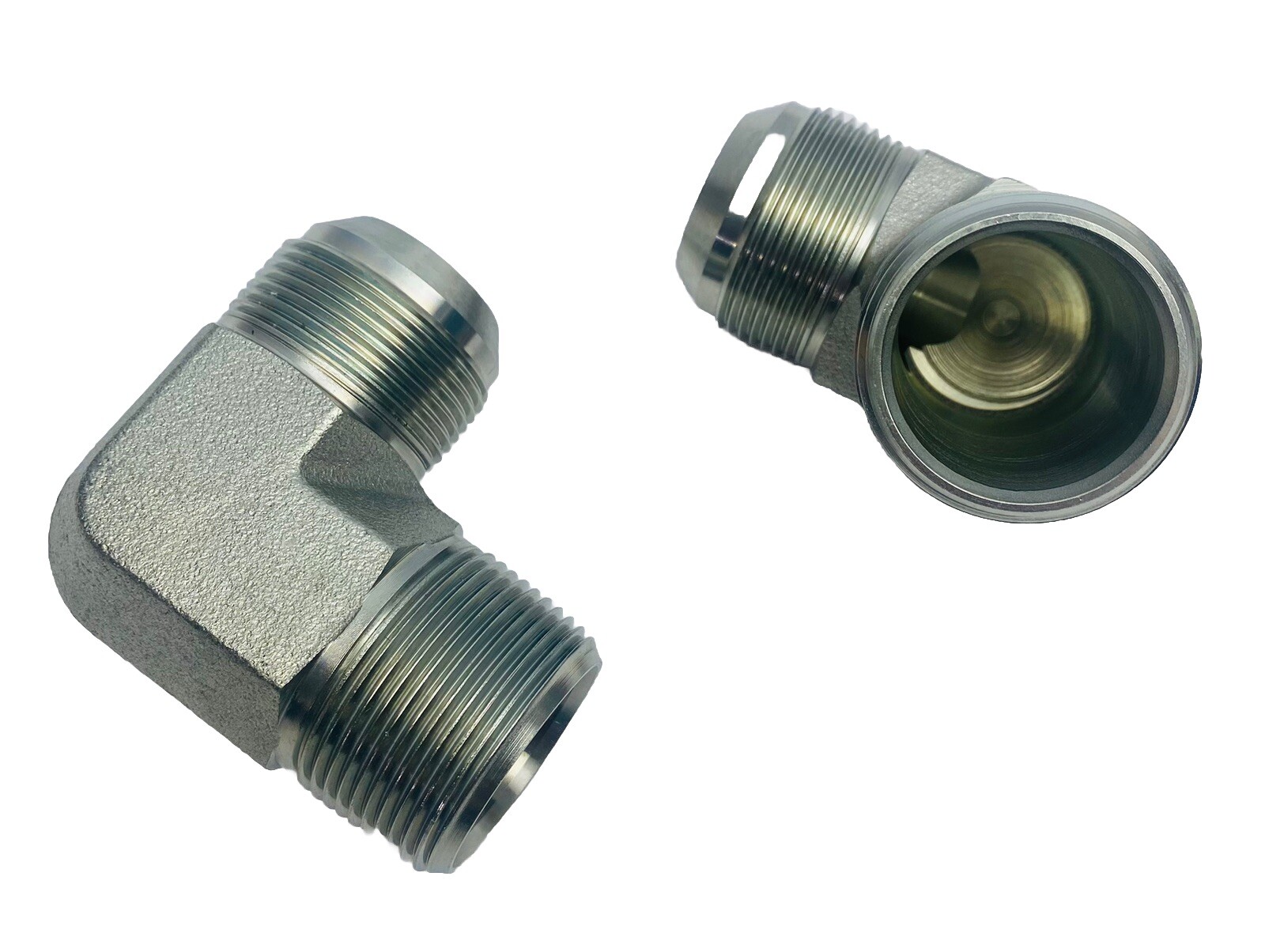 Lot Of 2, SMB-20 1-1/4″ 90° ELBOW HYDRAULIC MALE X MALE JIC PIPE SMA-20 1-5/8