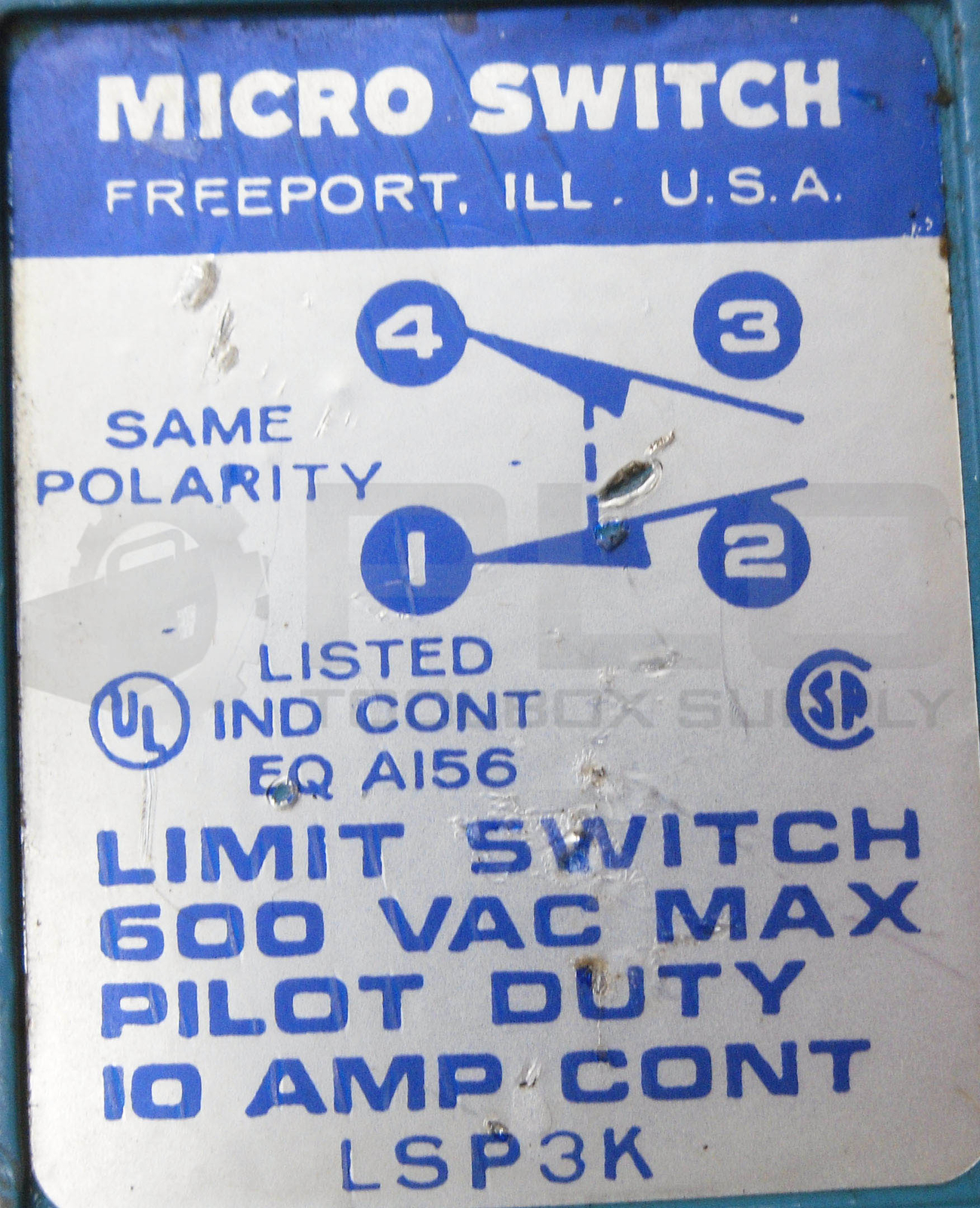 MICROSWITCH LSP3K LIMIT SWITCH 600VAC 10A