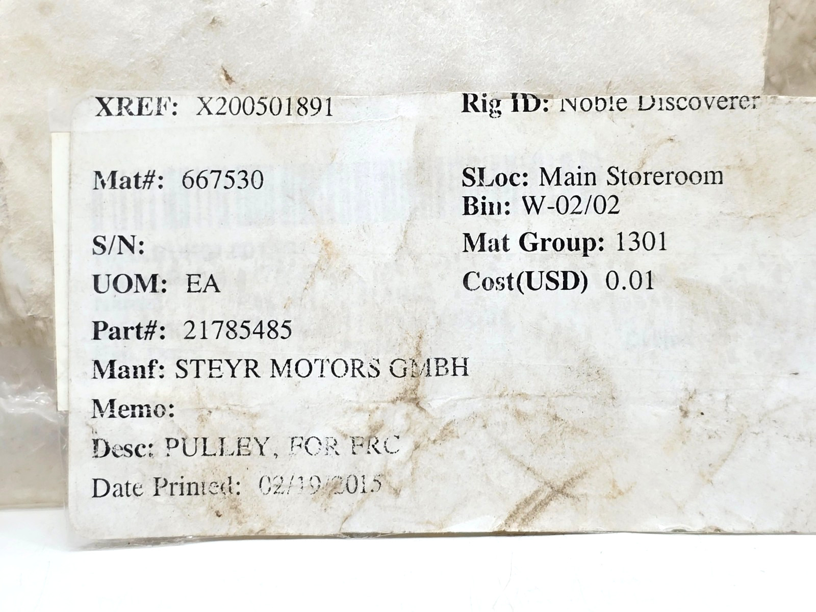 21785485 PULLY FOR FRC STEYR MOTOR LOT OF 2
