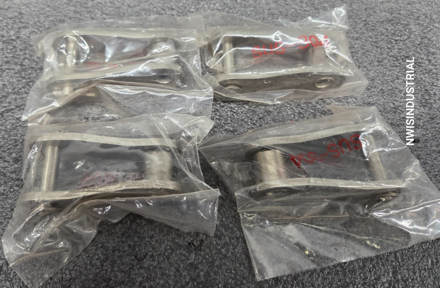 Qty. 4- 2080 Stainless Steel Roller Chain Offset Half Link