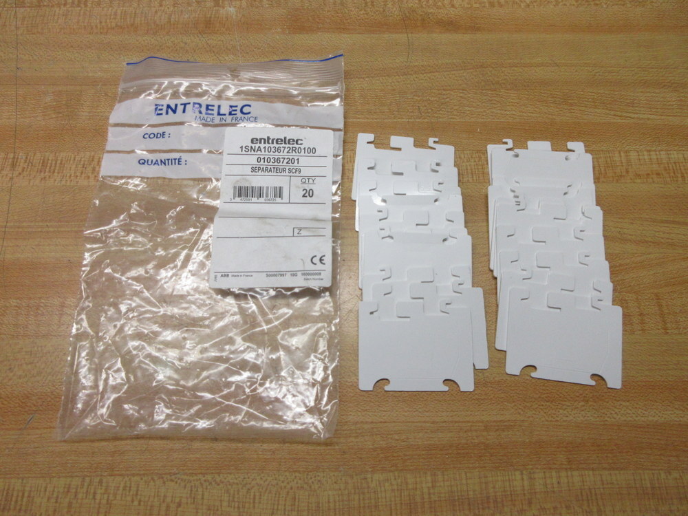 Entrelec SCF9 ABB Terminal Block End 1SNA103672R0100 (Pack of 20)