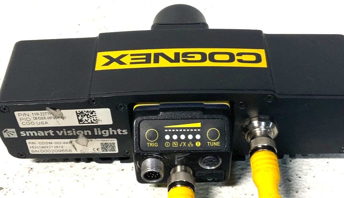 Cognex DM363X-L Barcode Reader Scanner w/ ODDM-302-WHI Smart Vision Lights 64B