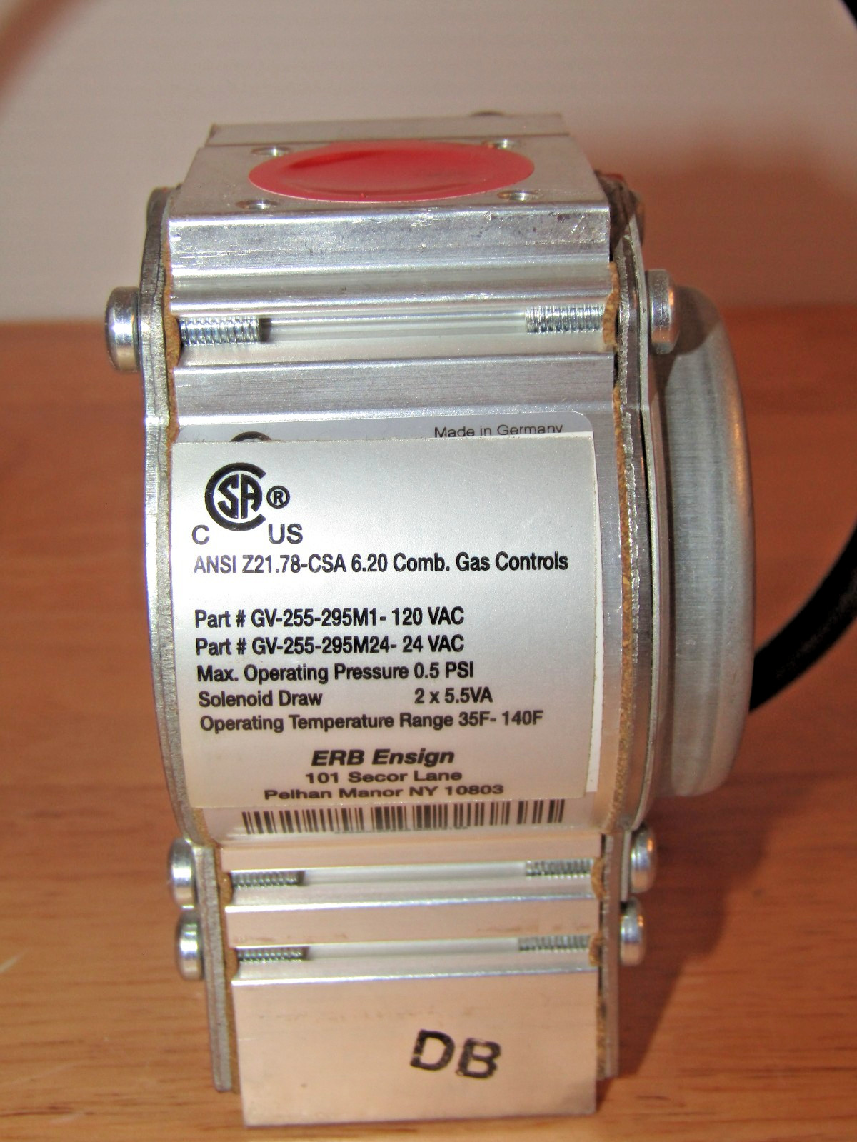 ERB ENSIGN GV-255-295M1-120VAC GAS CONTROL NEW