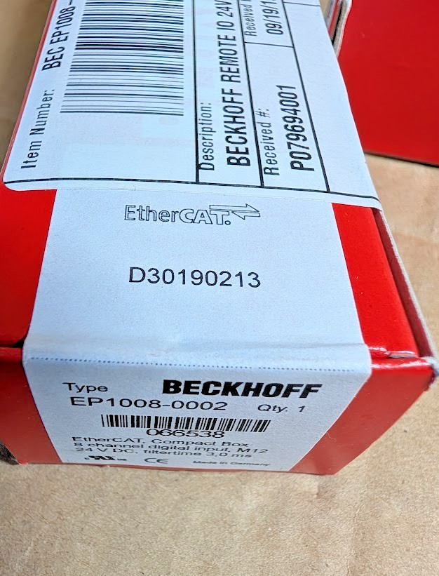 Beckhoff EP2028-0002 EtherCAT Box 8ch Digital Output, 24VDC 2A M12 (New /Sealed)